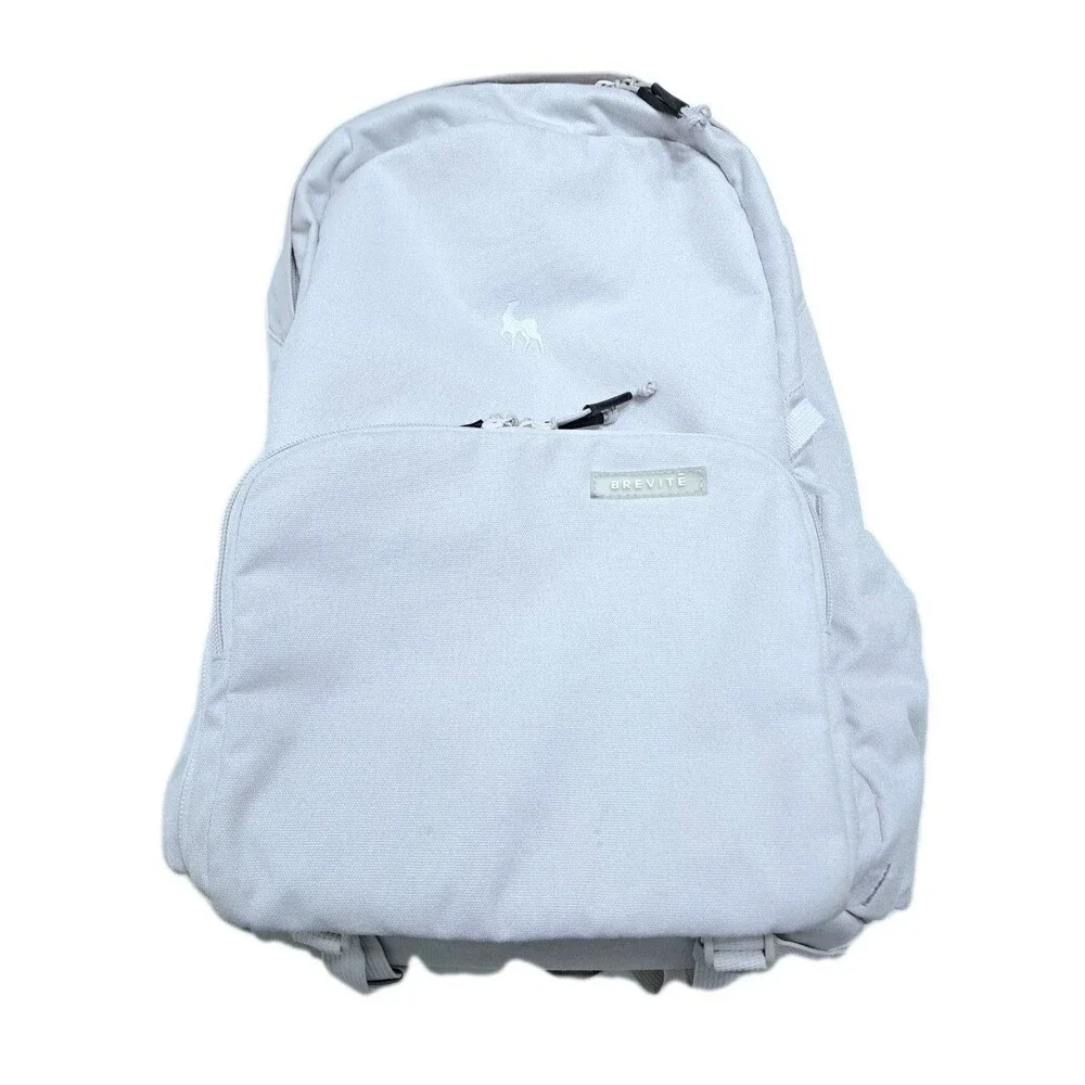 Brevite Backpack Laptop Compartment School Book Bag White